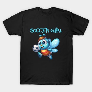 Funny Bee Soccer Girl T-Shirt